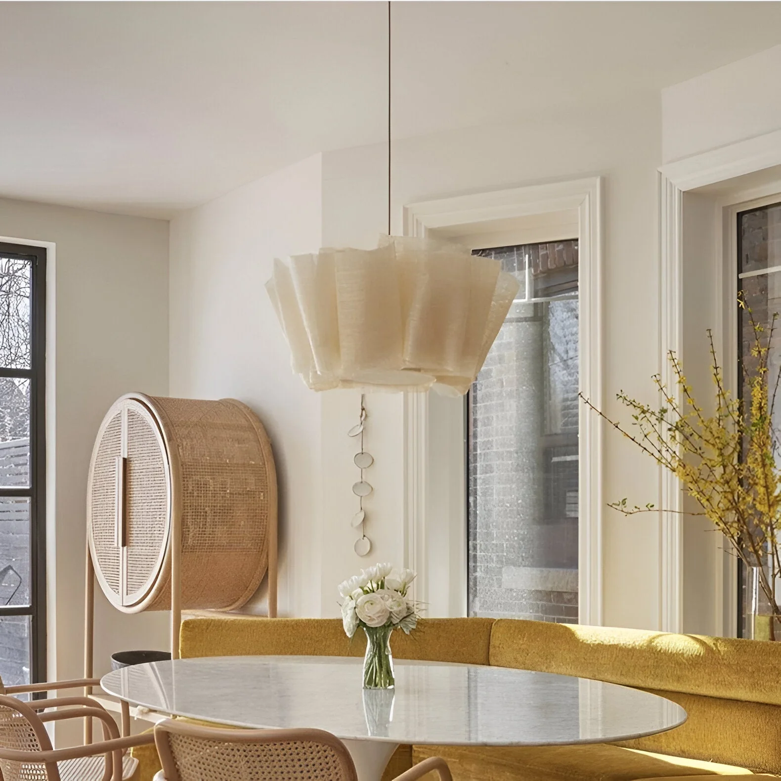 Solmara - Nordic Crème Stoffen Hanglamp - Image 12
