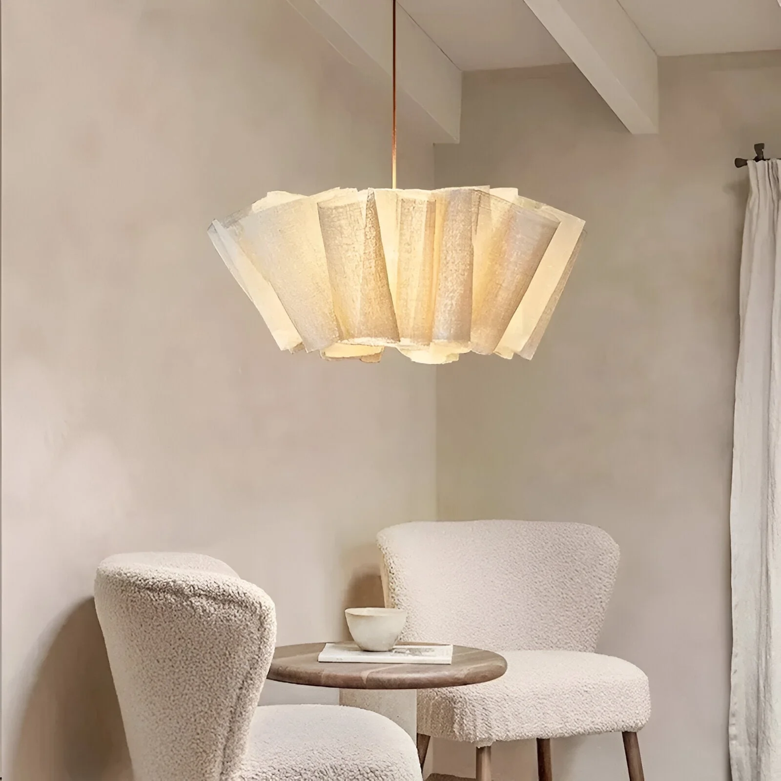 Solmara - Nordic Crème Stoffen Hanglamp - Image 4
