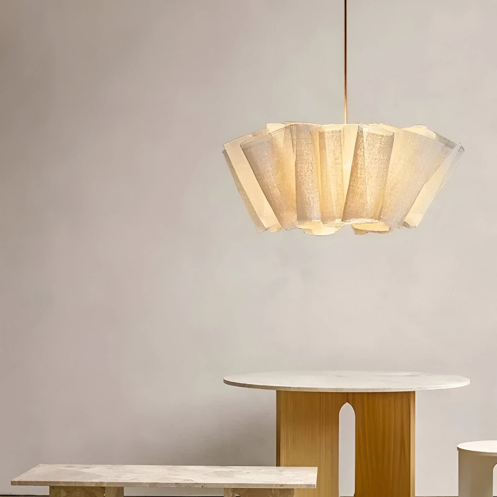 Solmara - Nordic Crème Stoffen Hanglamp - Image 5