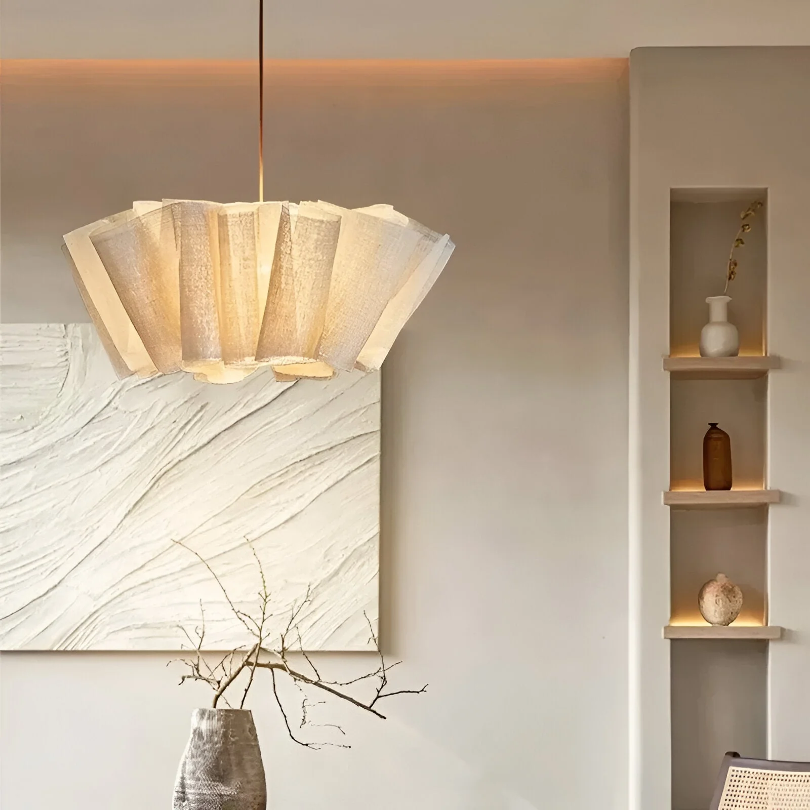 Solmara - Nordic Crème Stoffen Hanglamp - Image 6