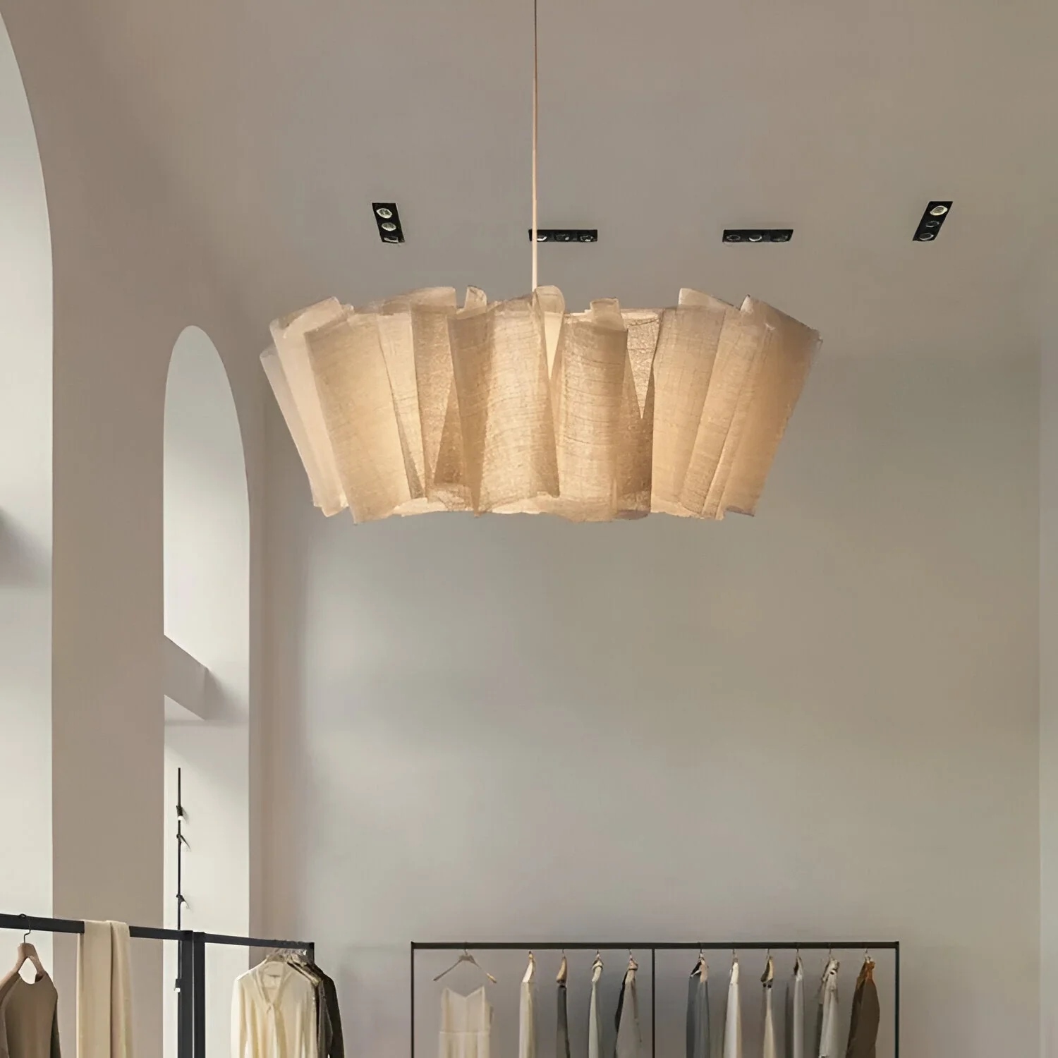 Solmara - Nordic Crème Stoffen Hanglamp - Image 7