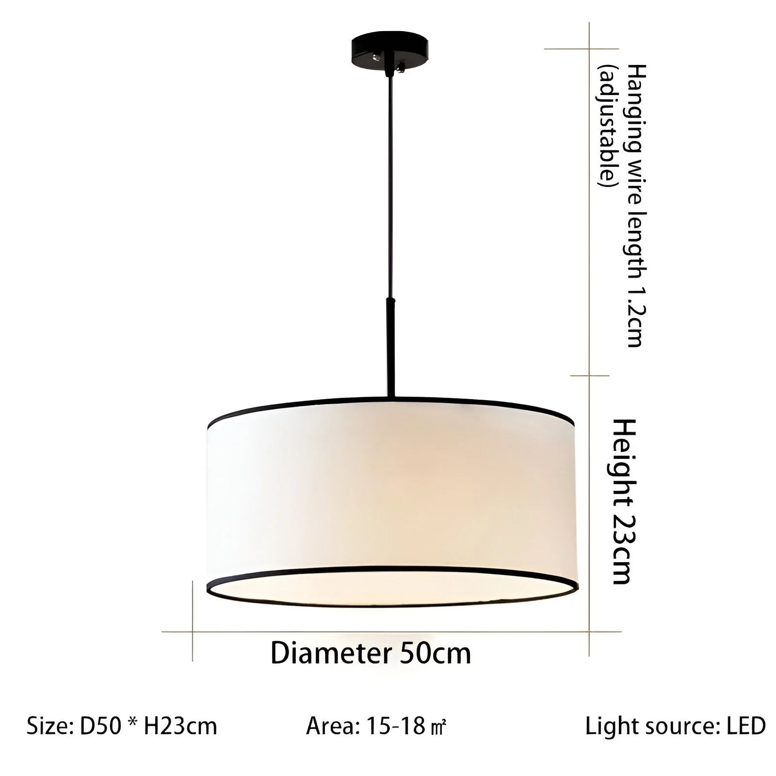 Solvanna - Nordic Crème Stoffen Hanglamp - Image 12