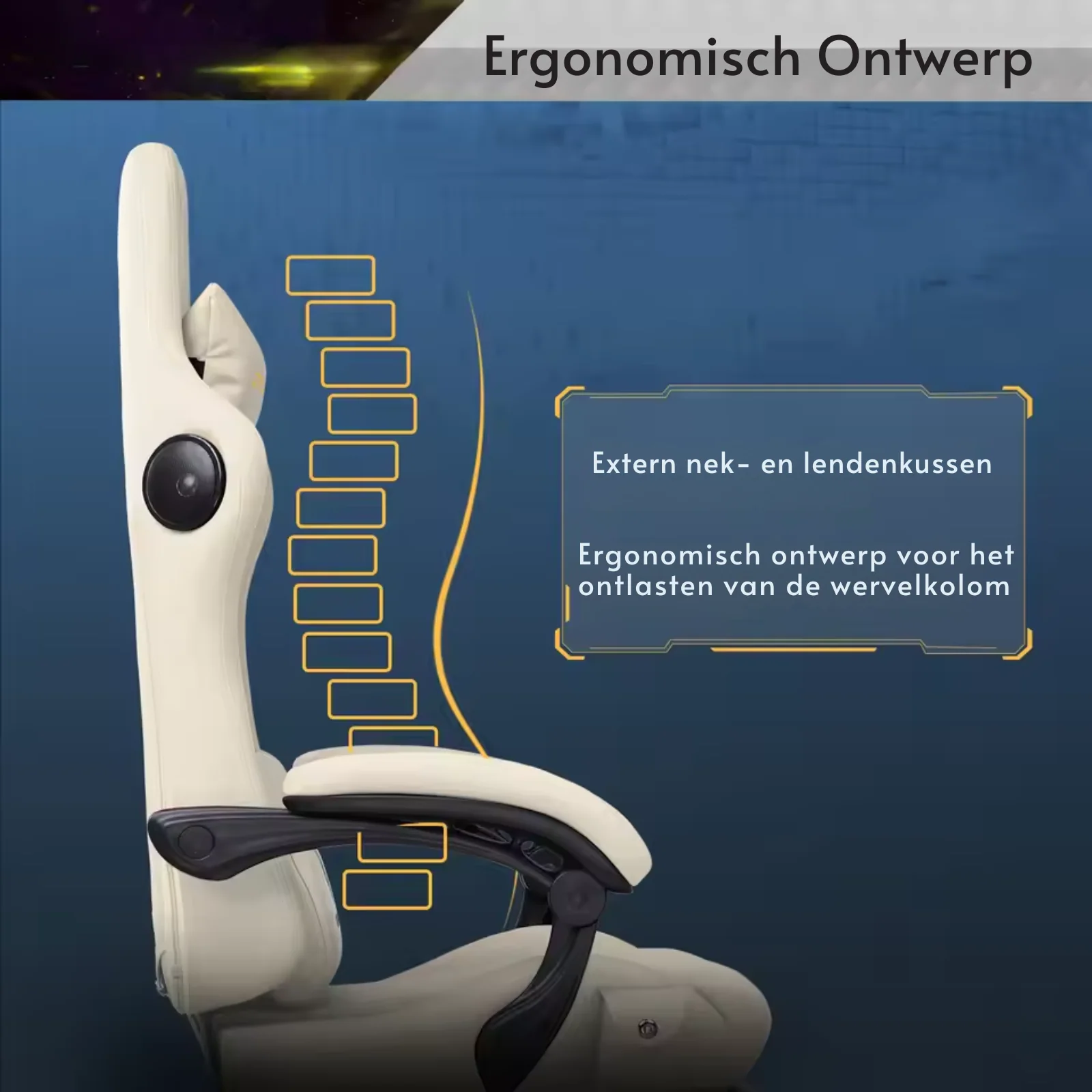 Solvian - Ergonomische Gamingstoel met Voetsteun en Ingebouwde Sprekers - Image 3