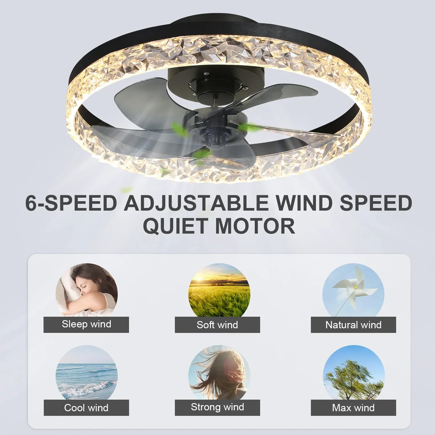Solvion - Moderne Plafondventilator Met LED Lamp En Afstandsbediening - Image 6