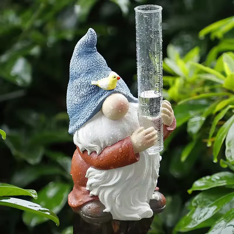 Soraya - Kabouter Tuinbeeld met Regenmeter van Hars - Image 3