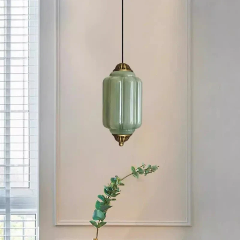 Sorayan - Vintage Melkglas Hanglamp Messing Groen - Image 10