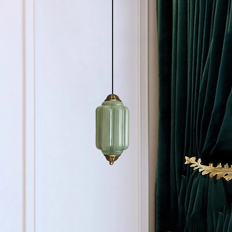 Sorayan - Vintage Melkglas Hanglamp Messing Groen - Image 2