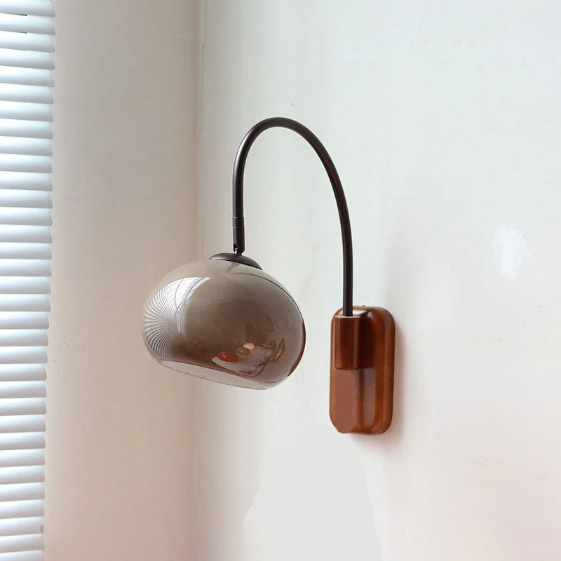 Sorévia - Massief Houten Wandlamp Met Glazen Bol - Image 2