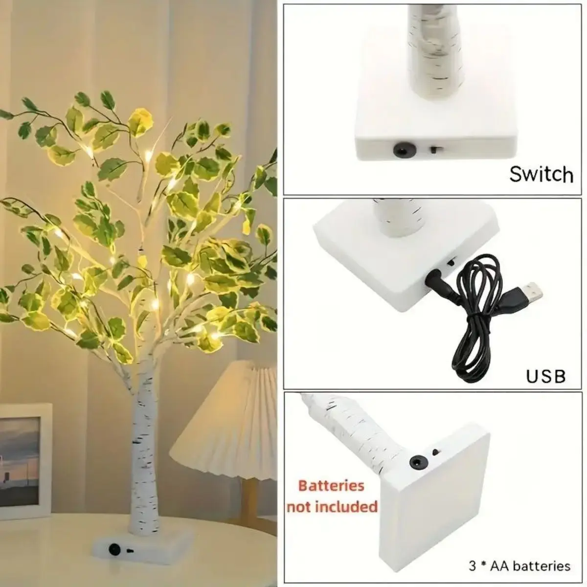 Sylvara – LED Berkenblad Sfeerverlichting op Batterij - Image 4