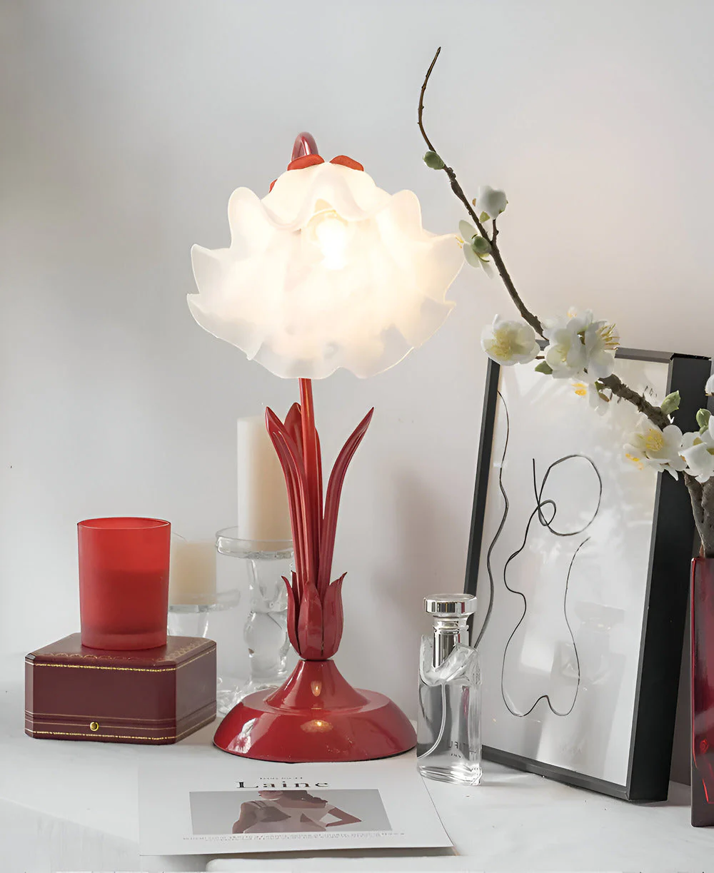 Talia - Antieke Tafellamp Frans Ontwerp met Bloemenmotief - Image 9