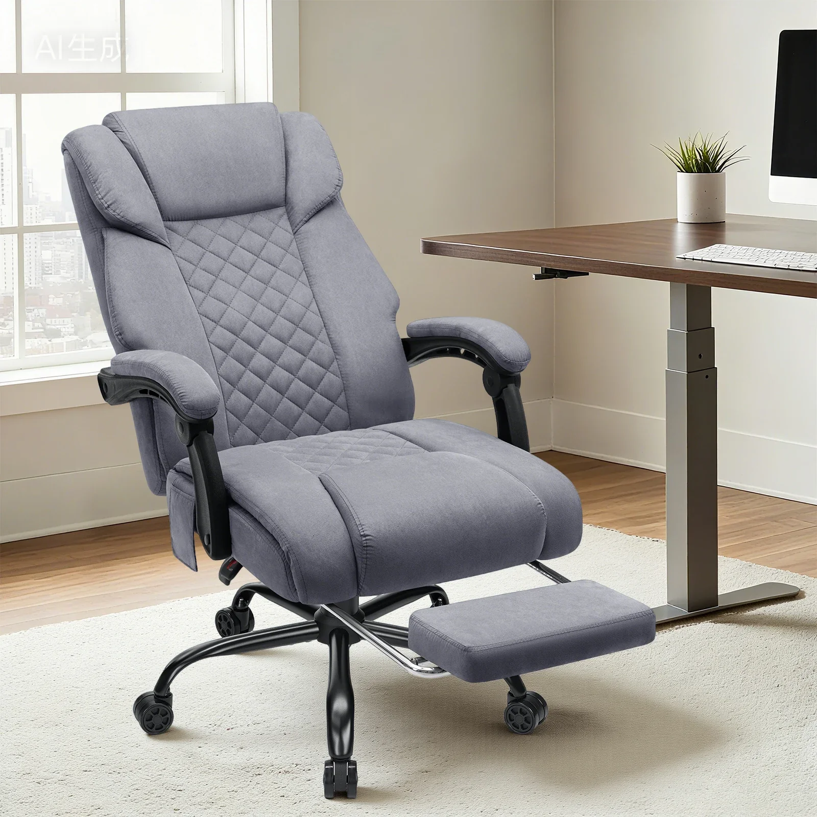 Thermavio - Ergonomische Gaming Bureaustoel Met Massage En Voetsteun