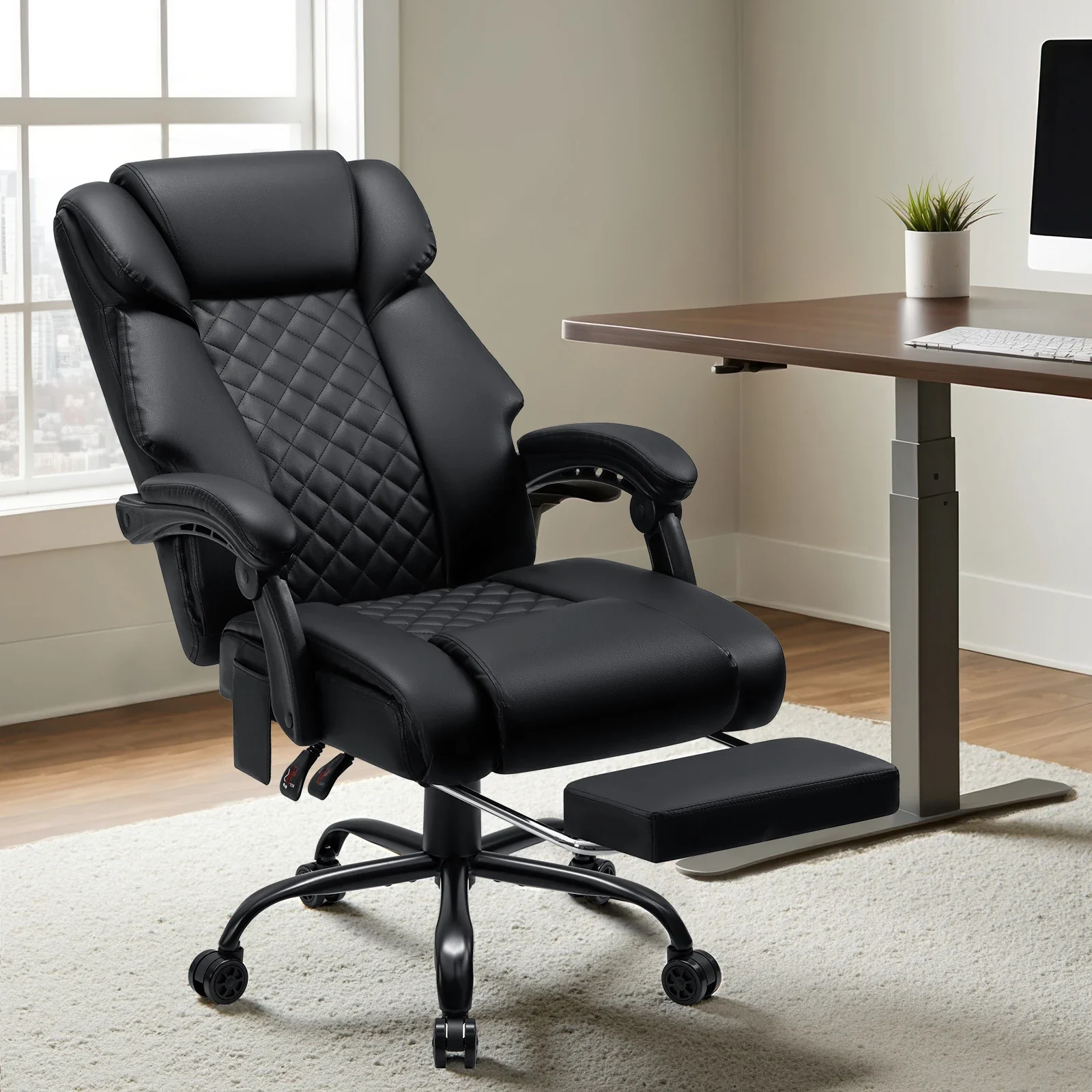 Thermavio - Ergonomische Gaming Bureaustoel Met Massage En Voetsteun - Image 2