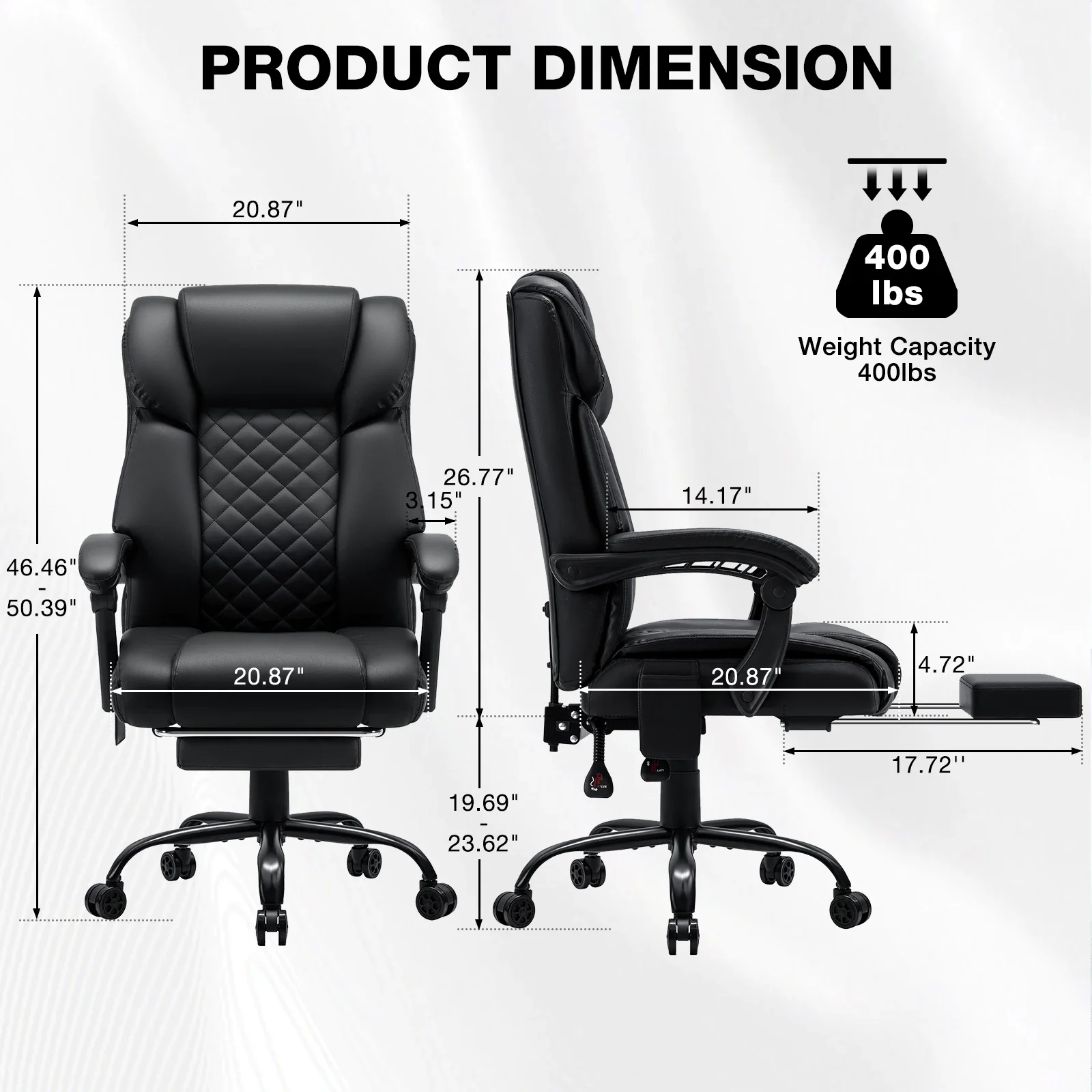 Thermavio - Ergonomische Gaming Bureaustoel Met Massage En Voetsteun - Image 8