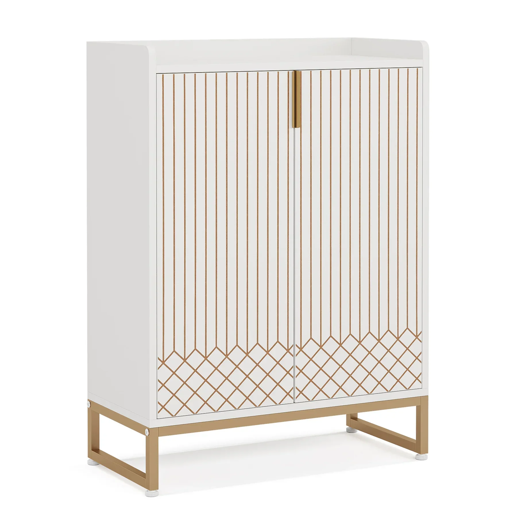 Trisins - Witte Schoenenkast Met Deuren 5 Laags Opbergrek - Image 3