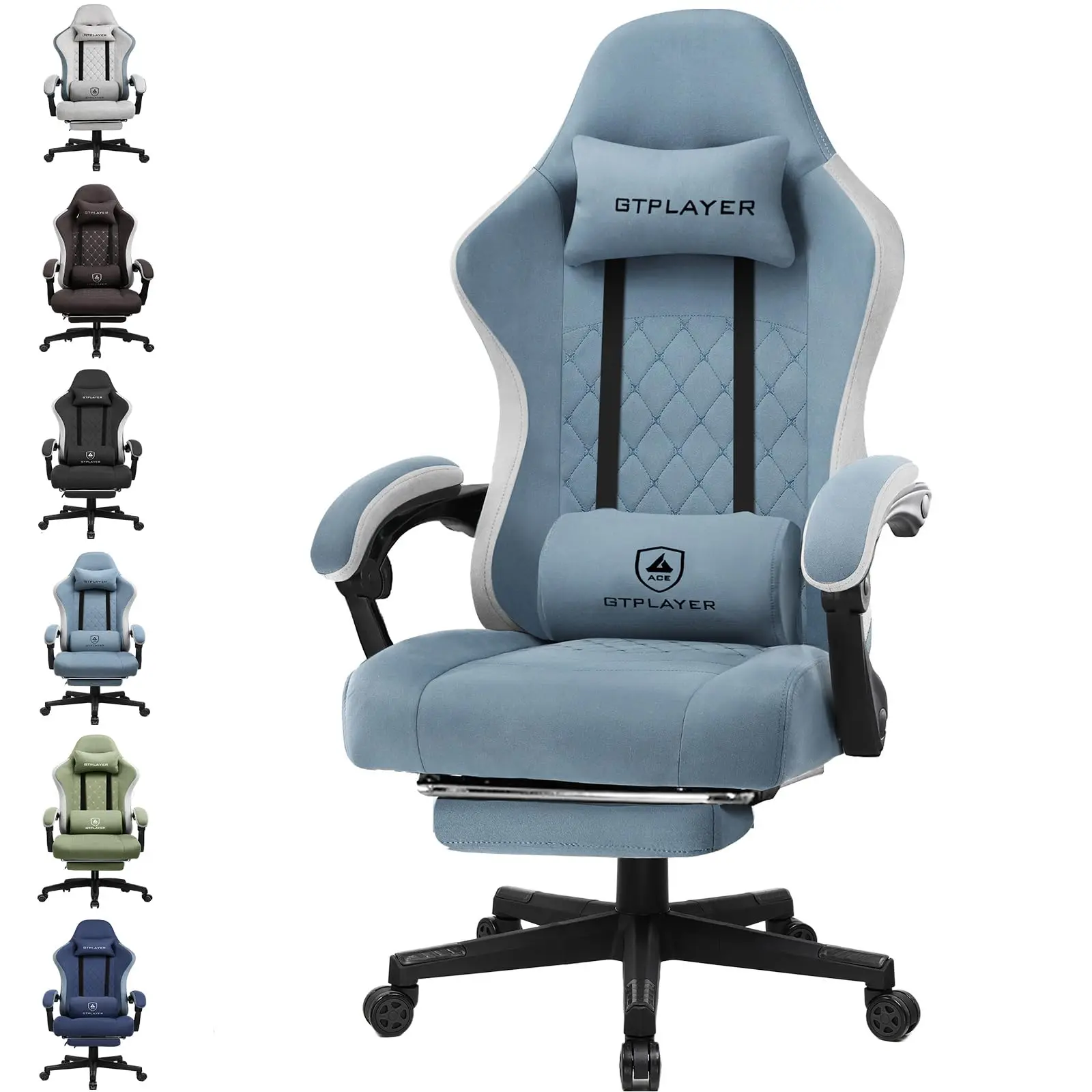 Valenro - Stoffen Gamingstoel met Geveerde Zitting en Verbonden Armleuningen - Image 12