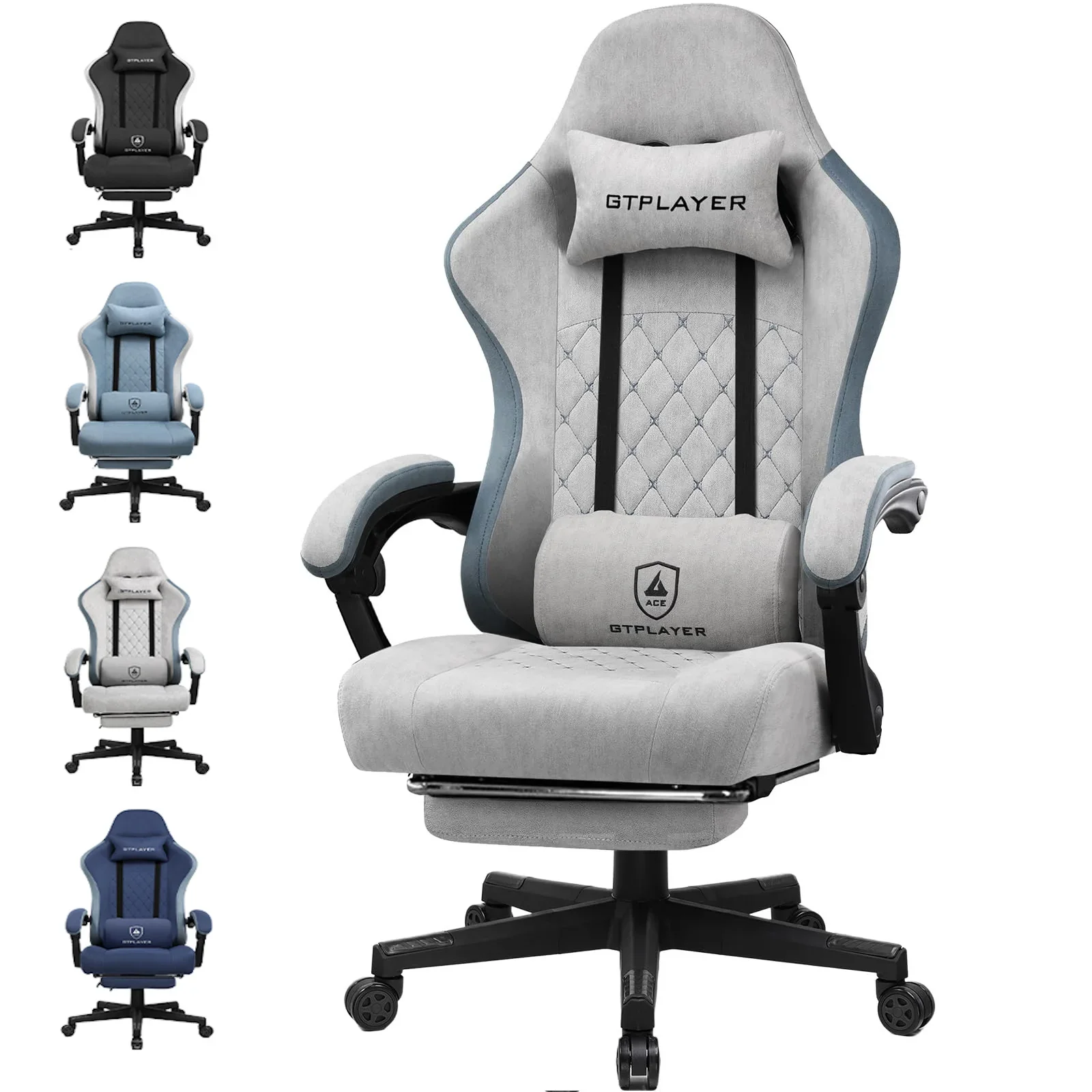 Valenro - Stoffen Gamingstoel met Geveerde Zitting en Verbonden Armleuningen - Image 2