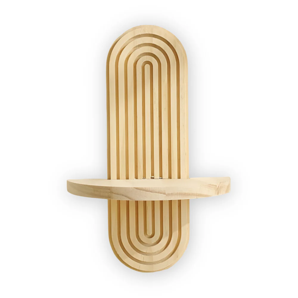 Valerio – Geometrische Houten Wandplank 35cm