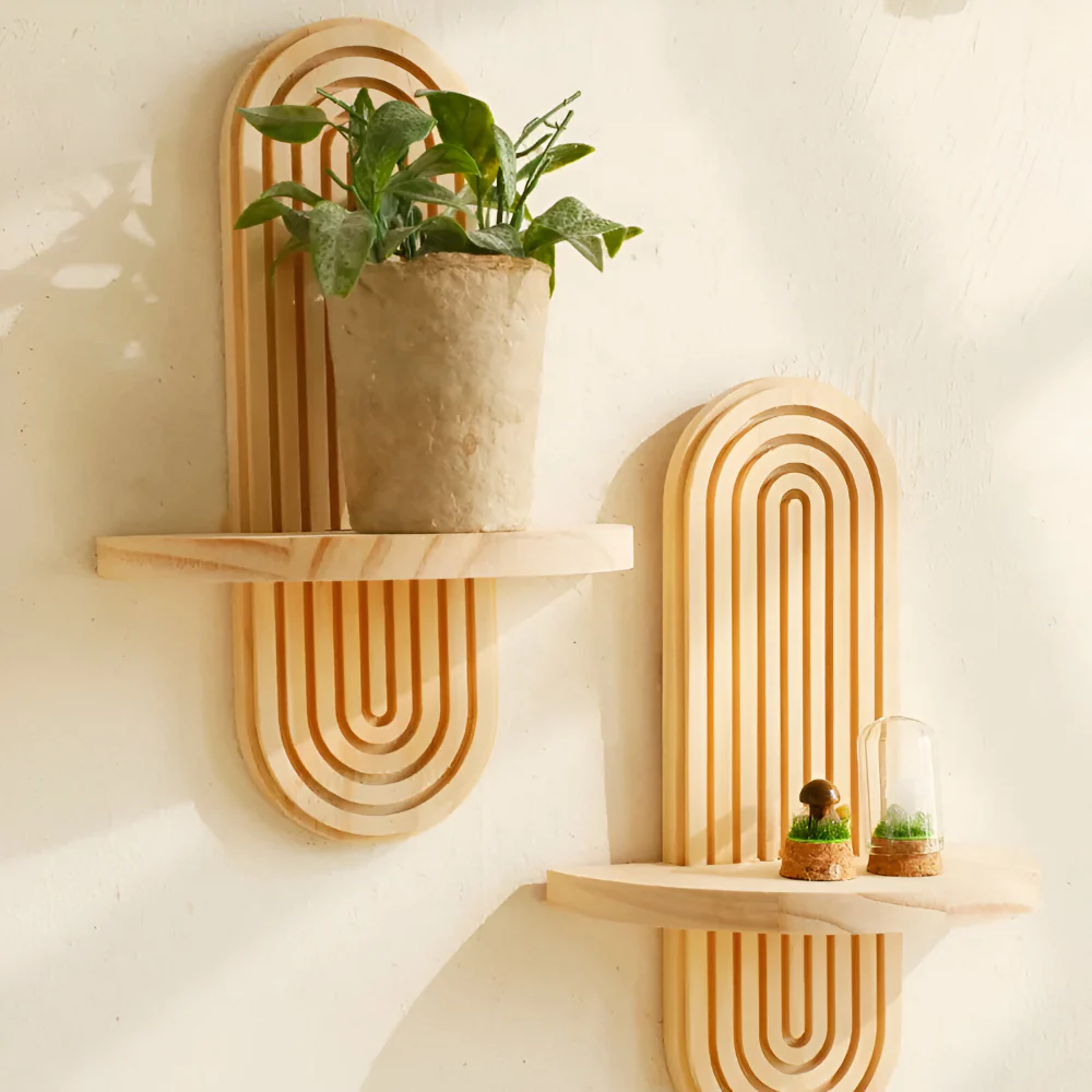 Valerio – Geometrische Houten Wandplank 35cm - Image 3