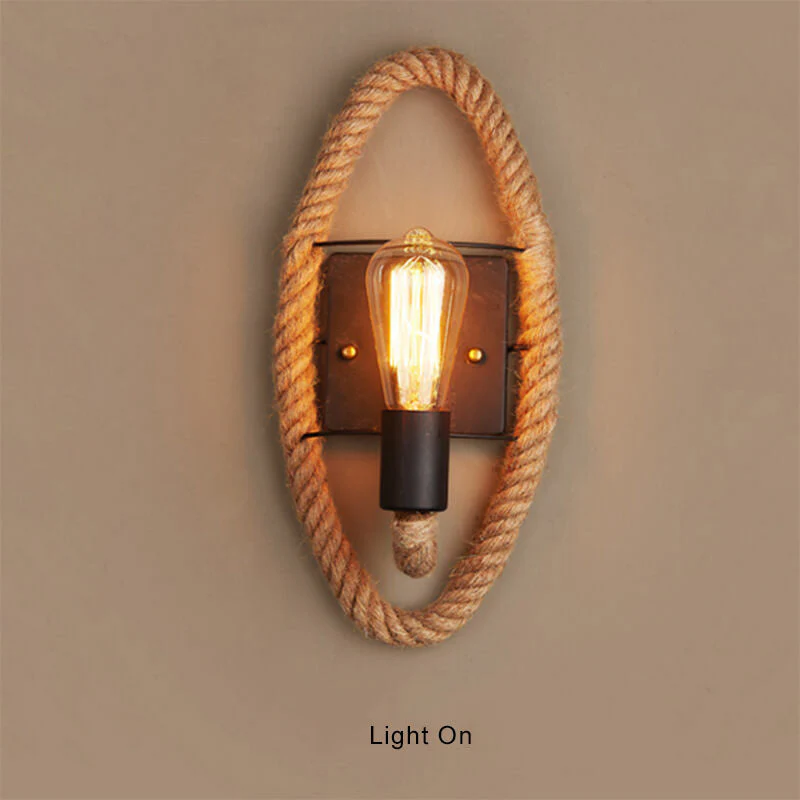 Valernio – Vintage Touw Wandlamp Rond Enkel Licht - Image 7