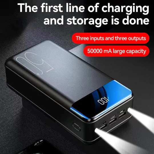 Velindra - 50000mAh Powerbank met Hoge Capaciteit en Snelladen voor Telefoon Tablet en Laptop - Image 3
