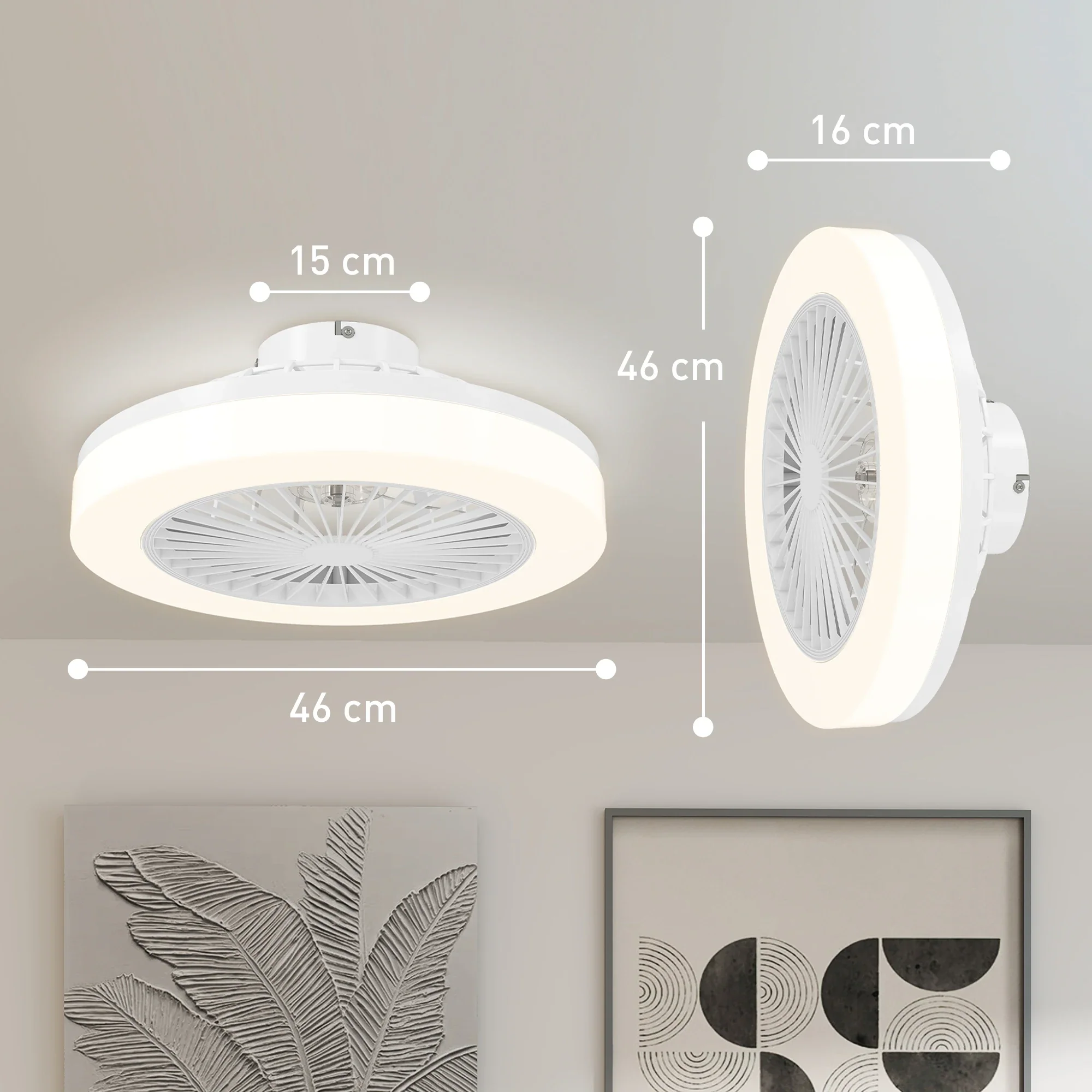 Velminra - Plafondventilator Met LED Lamp En Afstandsbediening - Image 2