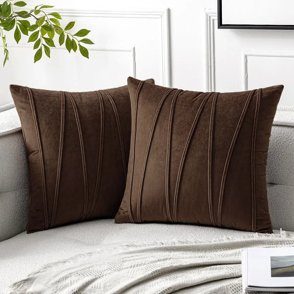 Velmire - Fluwelen Kussenhoes Met Golflijn Design 45x45cm - Image 3