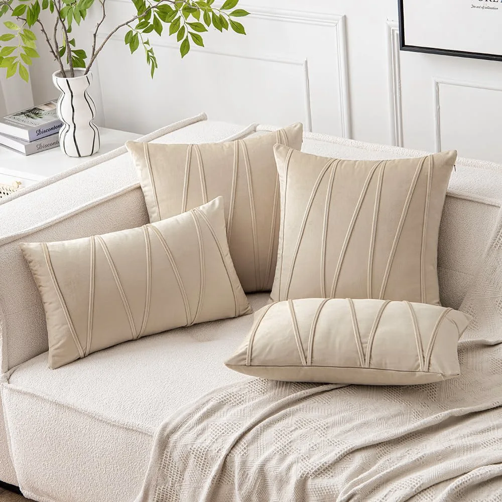 Velmire - Fluwelen Kussenhoes Met Golflijn Design 45x45cm - Image 5