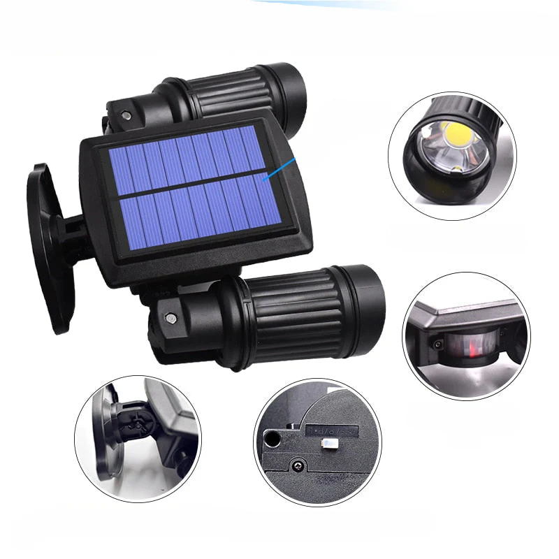 Veltrinox – Solar LED beveiligingslamp met bewegingssensor dubbele kop voor buiten - Image 4