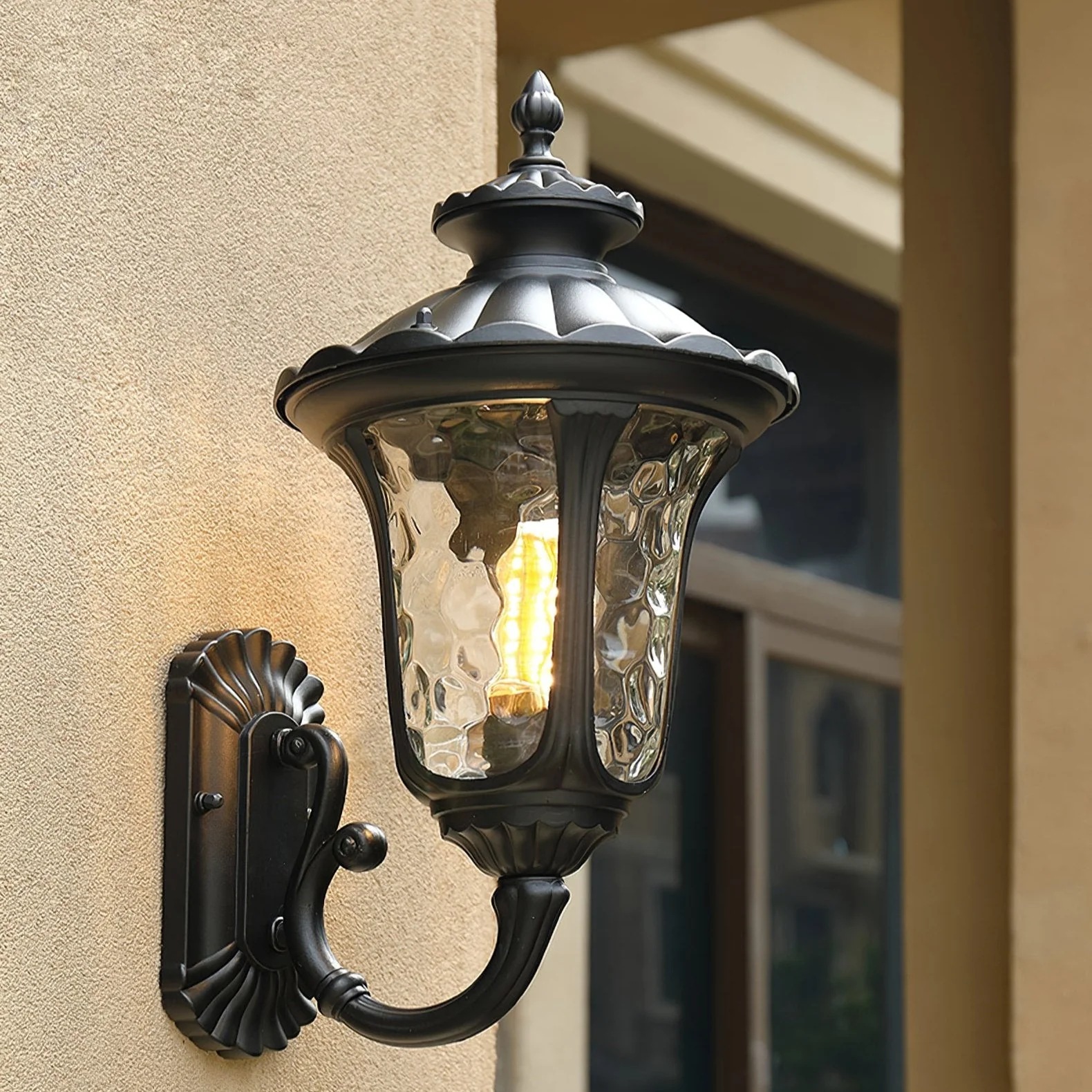 Verenia - Waterdichte Retro Buiten Wandlamp Matglas - Image 2