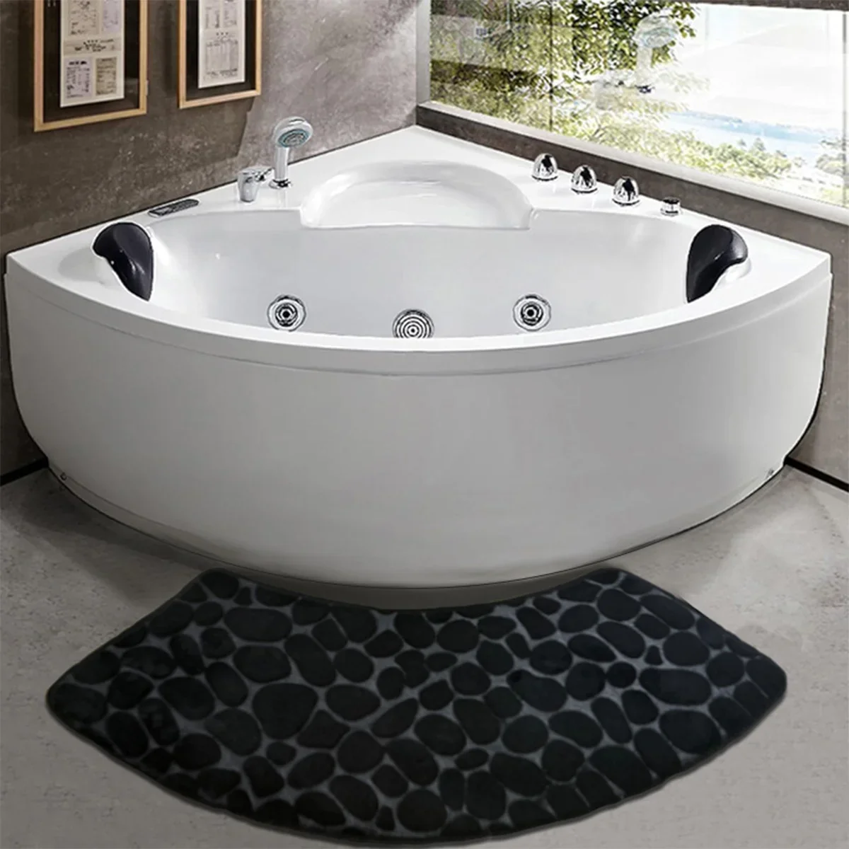 Verina - Gebogen Verdikte Antislip Badmat voor Douche en Toiletvloer - Image 4