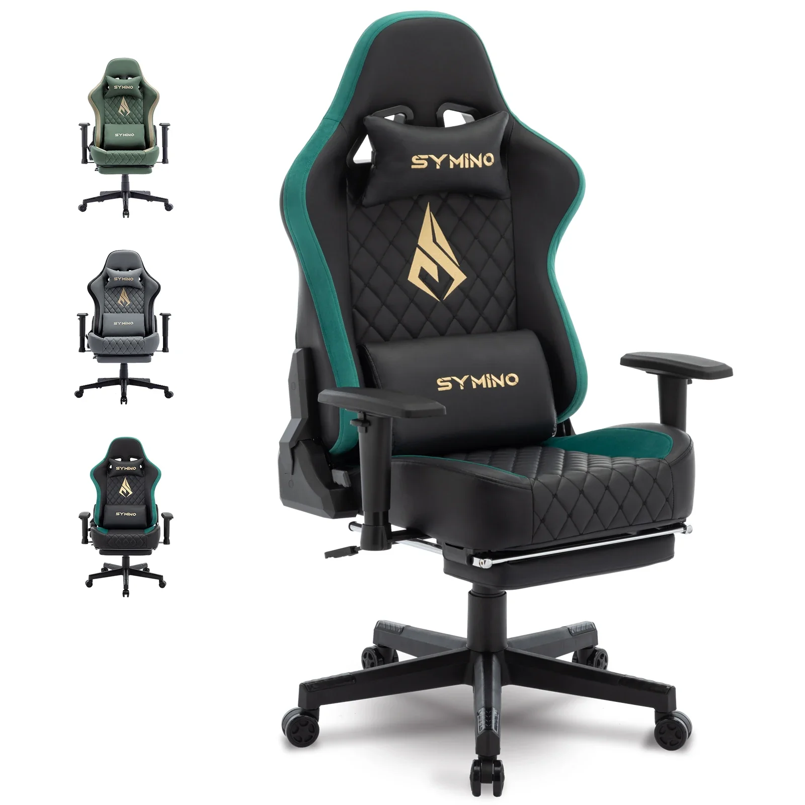 Vintoro - Ergonomische Gamingstoel van Zwart Kunstleer in Retrostijl - Image 3