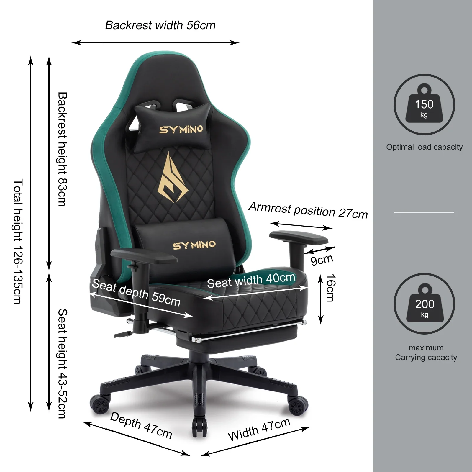 Vintoro - Ergonomische Gamingstoel van Zwart Kunstleer in Retrostijl - Image 4