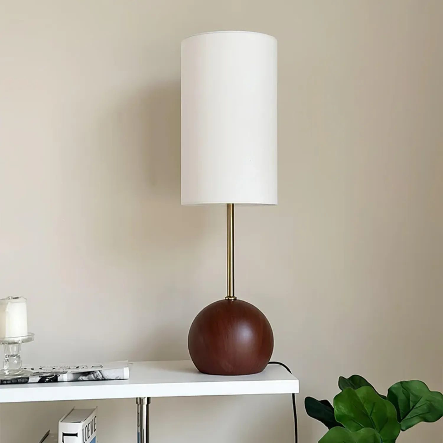 Virello – Houten Sferische Tafellamp met Minimalistisch Design - Image 13