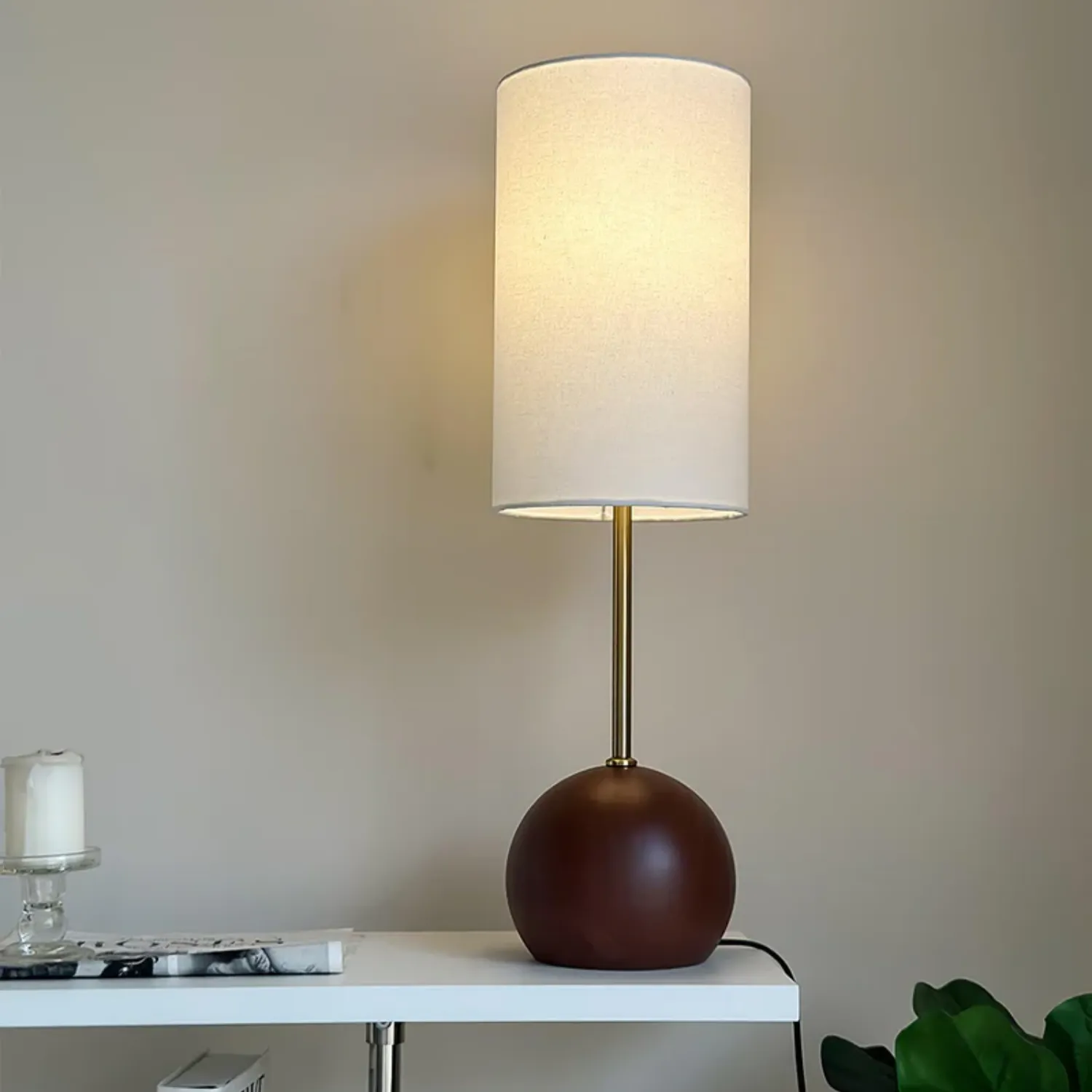 Virello – Houten Sferische Tafellamp met Minimalistisch Design - Image 14