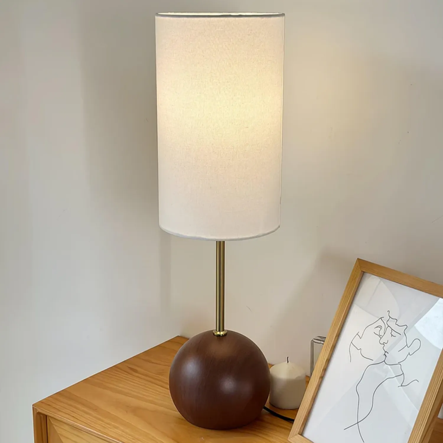 Virello – Houten Sferische Tafellamp met Minimalistisch Design - Image 18