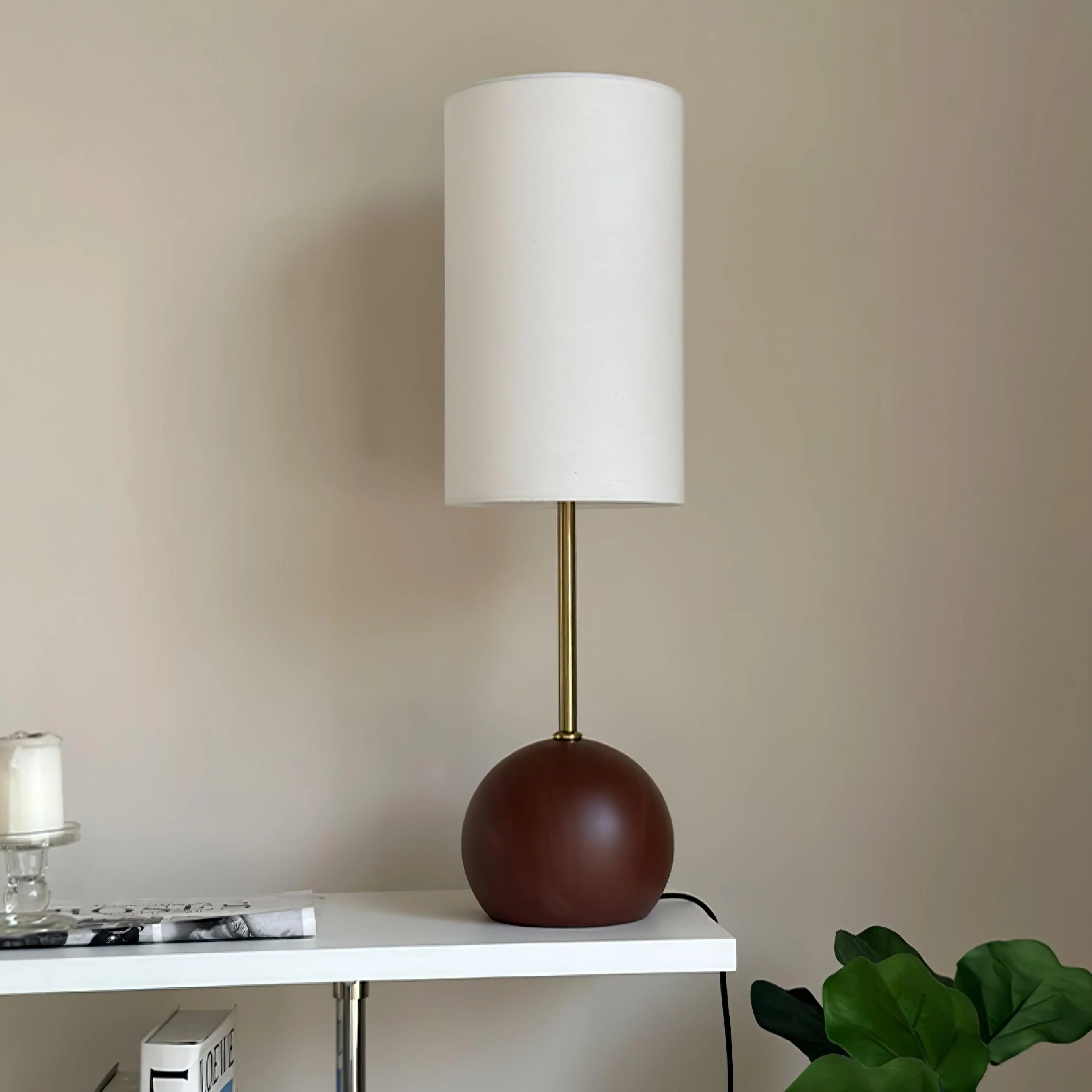 Virello – Houten Sferische Tafellamp met Minimalistisch Design - Image 7