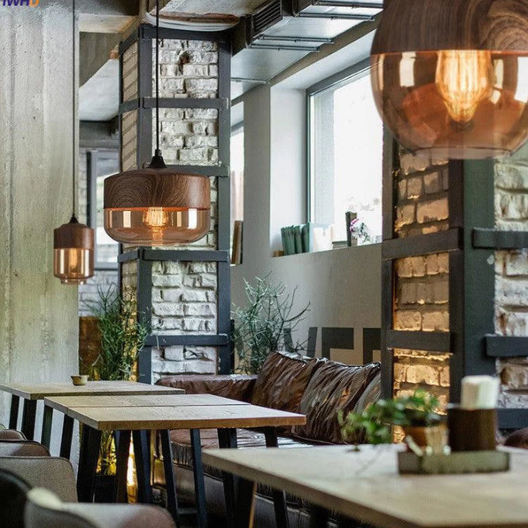 Viresta - Scandinavische Hanglamp van Hout en Getint Glas - Image 3