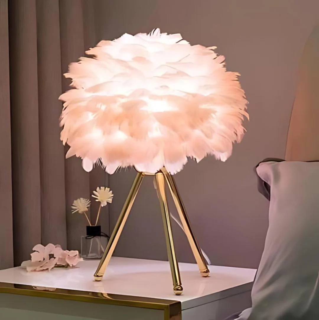 Vynex - Luxe Tafellamp Met Zachte Veren