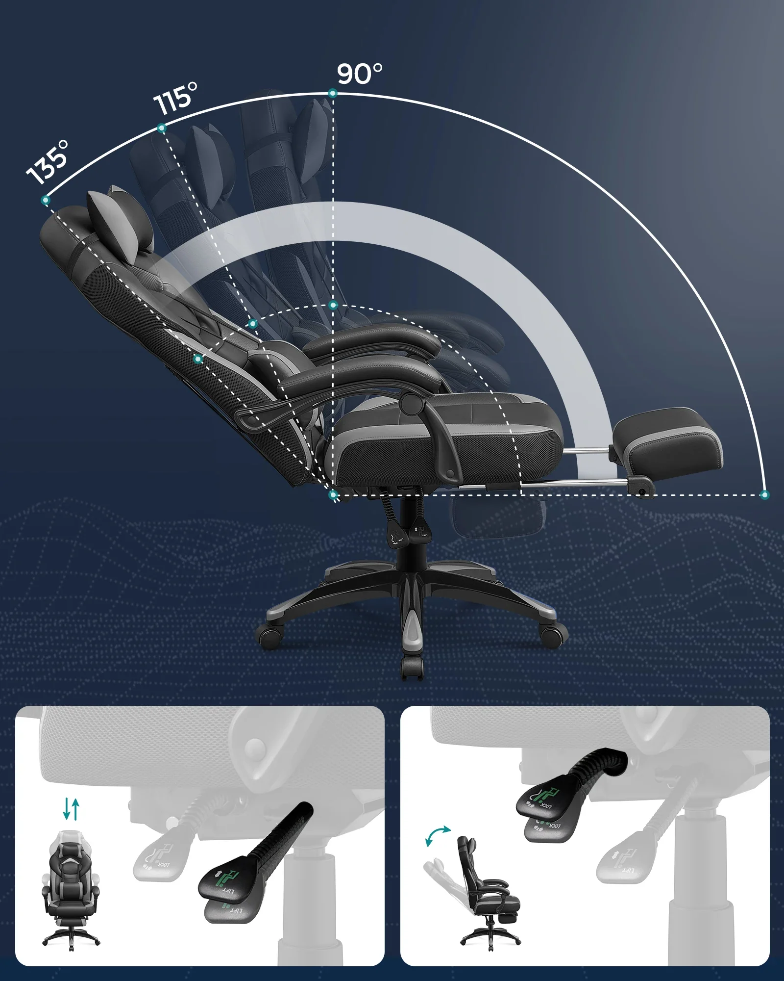 Vyron - Verstelbare Ergonomische Gaming Bureaustoel - Image 5