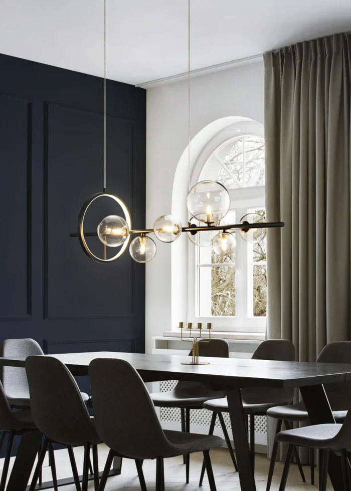 Zafiora – Lineaire LED Kroonluchter Met Glazen Bollen - Image 15