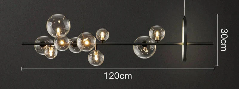 Zafiora – Lineaire LED Kroonluchter Met Glazen Bollen - Image 3