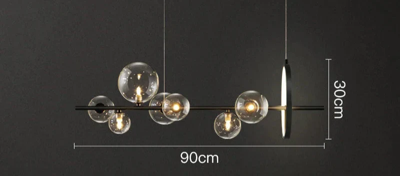Zafiora – Lineaire LED Kroonluchter Met Glazen Bollen - Image 4