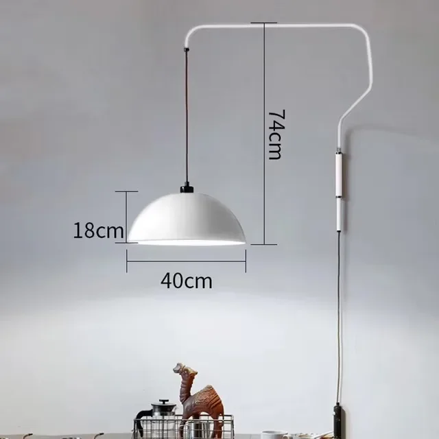 Zarvelio – Vintage Rode Wandlamp Met Lange Arm E27