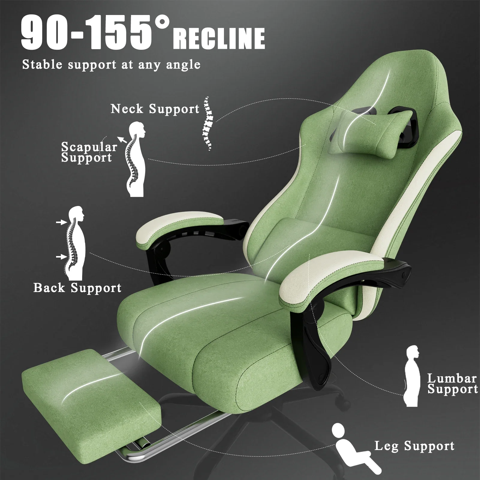 Zenvyron- Ergonomische Gaming Stoel Met Voetensteun En Lendensteun - Image 8