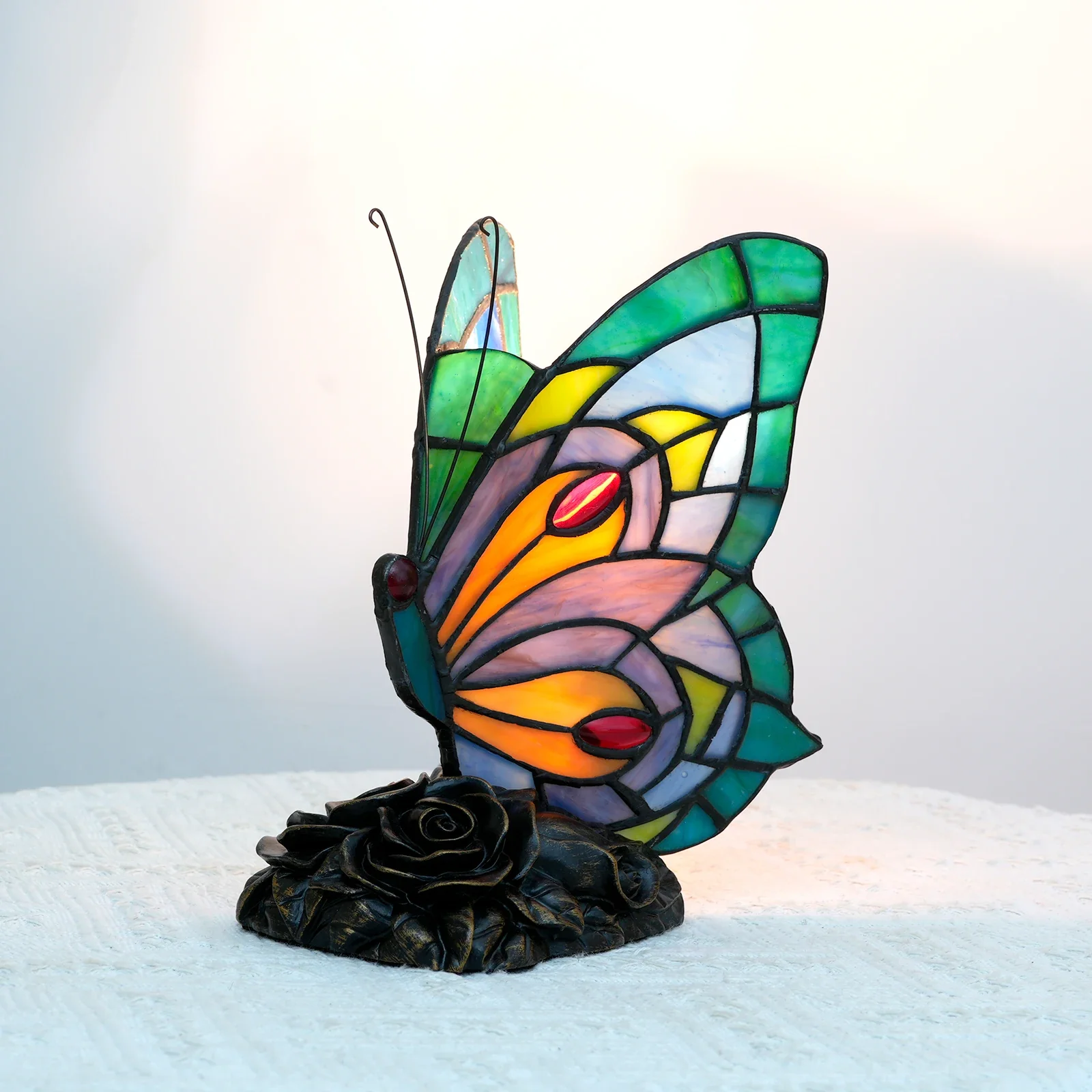 Zyrelis - Vintage Glas Tafellamp Vlinder Design - Image 10