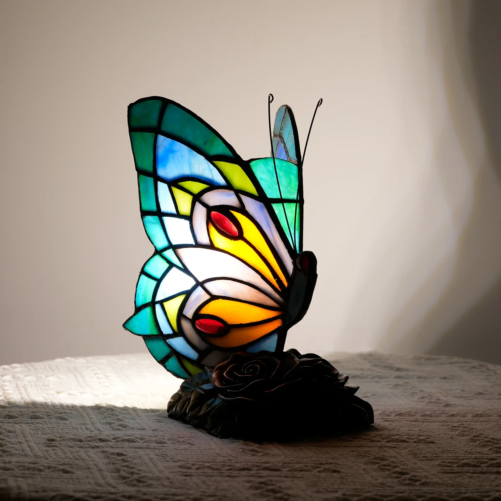 Zyrelis - Vintage Glas Tafellamp Vlinder Design - Image 12