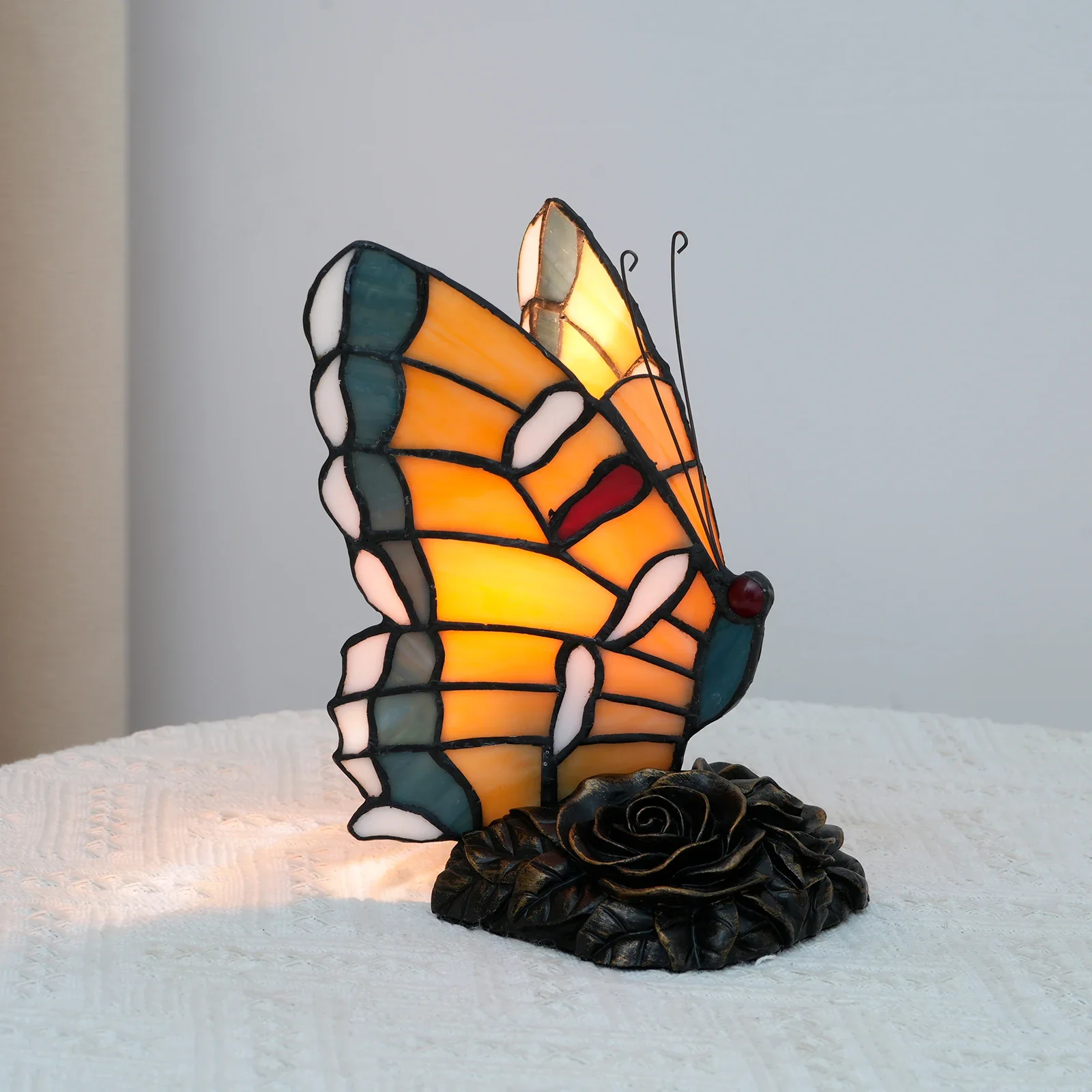Zyrelis - Vintage Glas Tafellamp Vlinder Design - Image 2